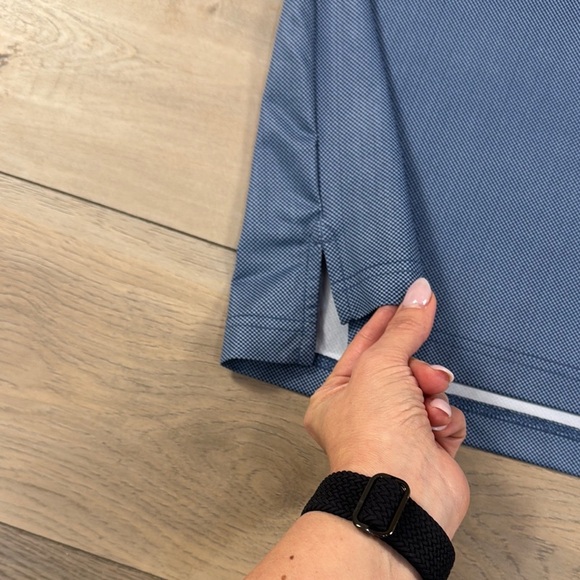 Callaway Men's Performance Color Block Blue Striped Golf Polo Shirt Opti Dri - Picture 3 of 9